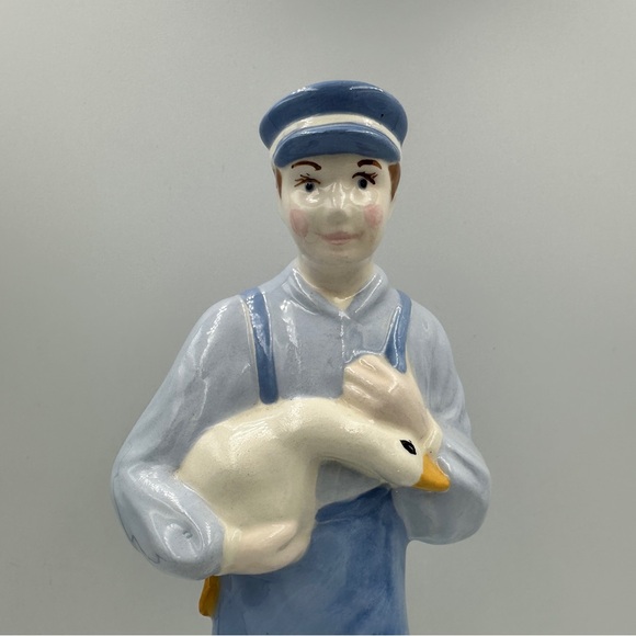 Vintage 1975 Duncan Ceramics Production Inc. Farm Boy With Geese - Picture 3 of 13